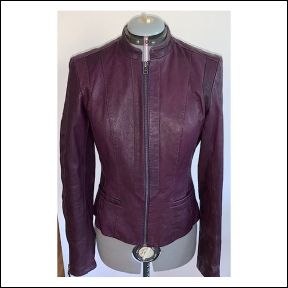 Danier Leather - Purple Leather Jacket